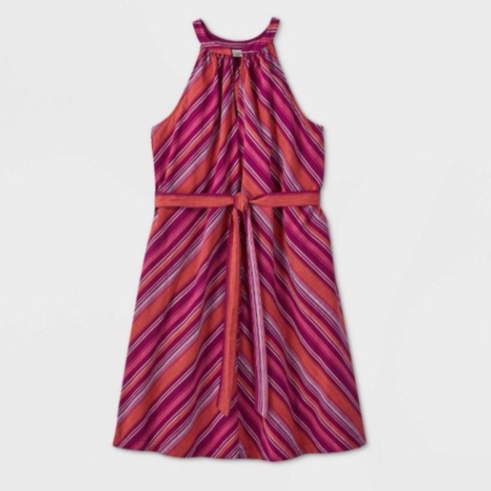 A New Day Purple Pink Striped Sundress -NWT